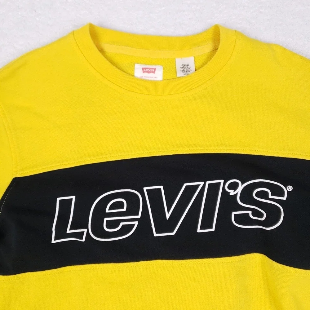 Levi's‎ Colorblock Graphic Crewneck Sweatshirt Small Yellow